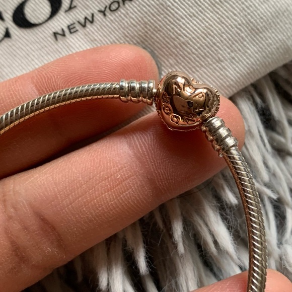 Pandora Rose Gold Pave Heart Clasp Bracelet w/ Super Mario Bros. Themed Charms. - Picture 8 of 14